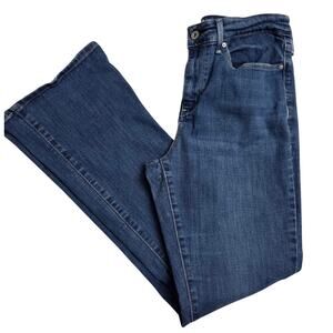 Levi Signature Sz 10 Long Low Rise Bootcut Elastic Blue Med Wash